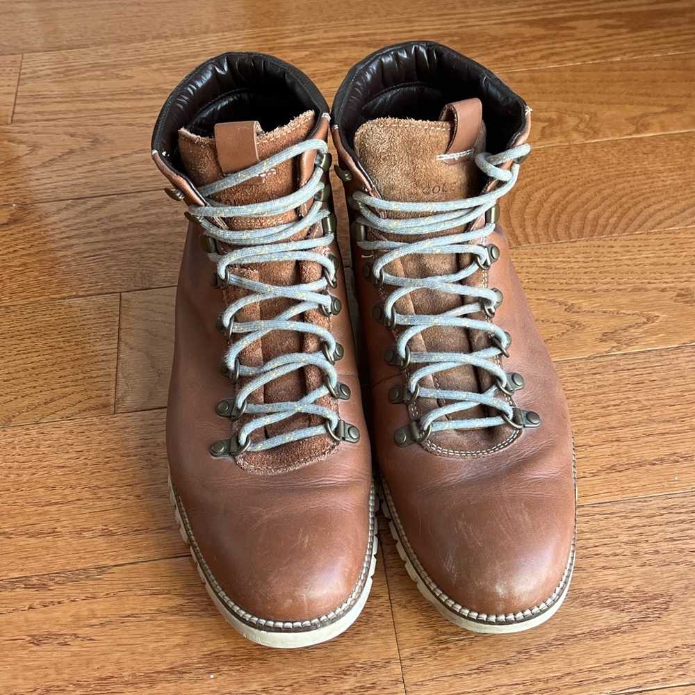 Cole Haan Men’s Zero Grand Hiker II Casual Leather Hiking Boots, Brown, size 11